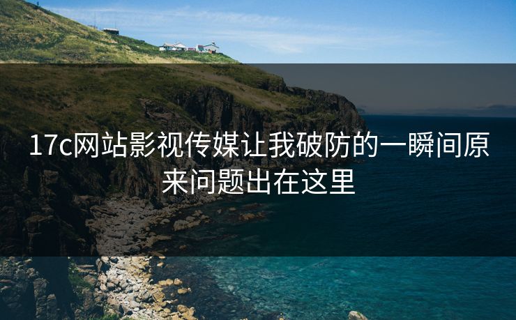 17c网站影视传媒让我破防的一瞬间原来问题出在这里